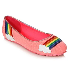 100-HOPE  Glitter Flat With Rainbow Details
