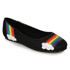 100-HOPE  Glitter Flat With Rainbow Details