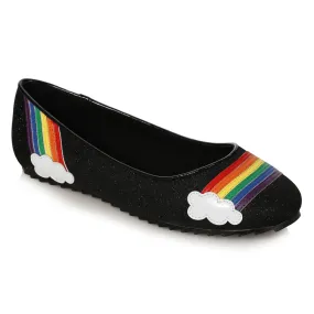 100-HOPE  Glitter Flat With Rainbow Details