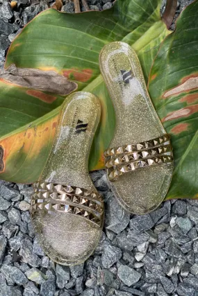 Aria B Light Gold Slides