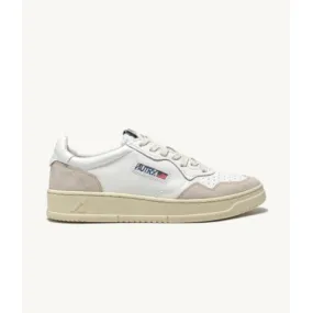 Autry Medalist Low Sneakers in Suede and Leather White