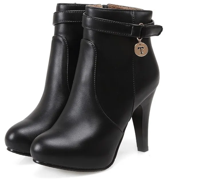 Black Leather Ankle Boots