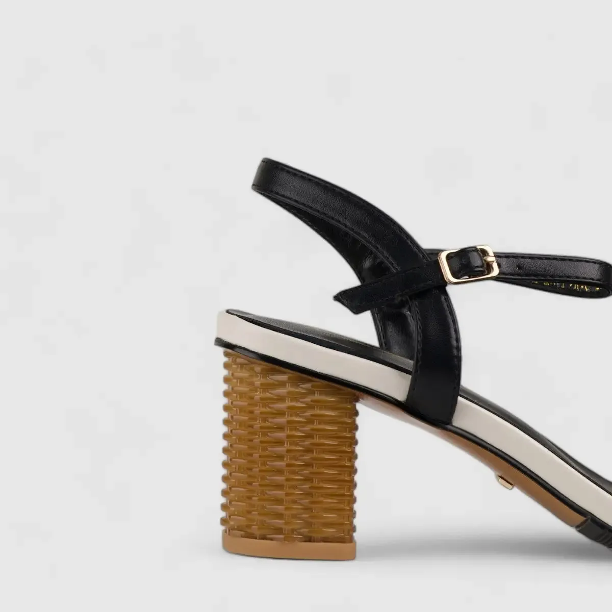 Bulbul Block Heel Sandal Black/Beige CAR5020
