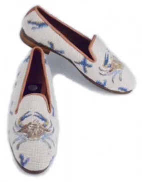 By Paige Handstitched Needlepoint Loafer Maryland Blue Crab Sand