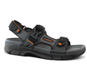 Cambrian Men's Mariner Walking Sandals- Black/ Orange
