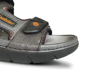 Cambrian Men's Mariner Walking Sandals- Black/ Orange