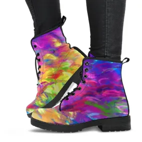 Combat Boots - Artist's Shoes | Handmade Lace Up Boots, Vegan Leather Lace Up Boots, 90s Boots, 2000s Boots, Hipster Boots