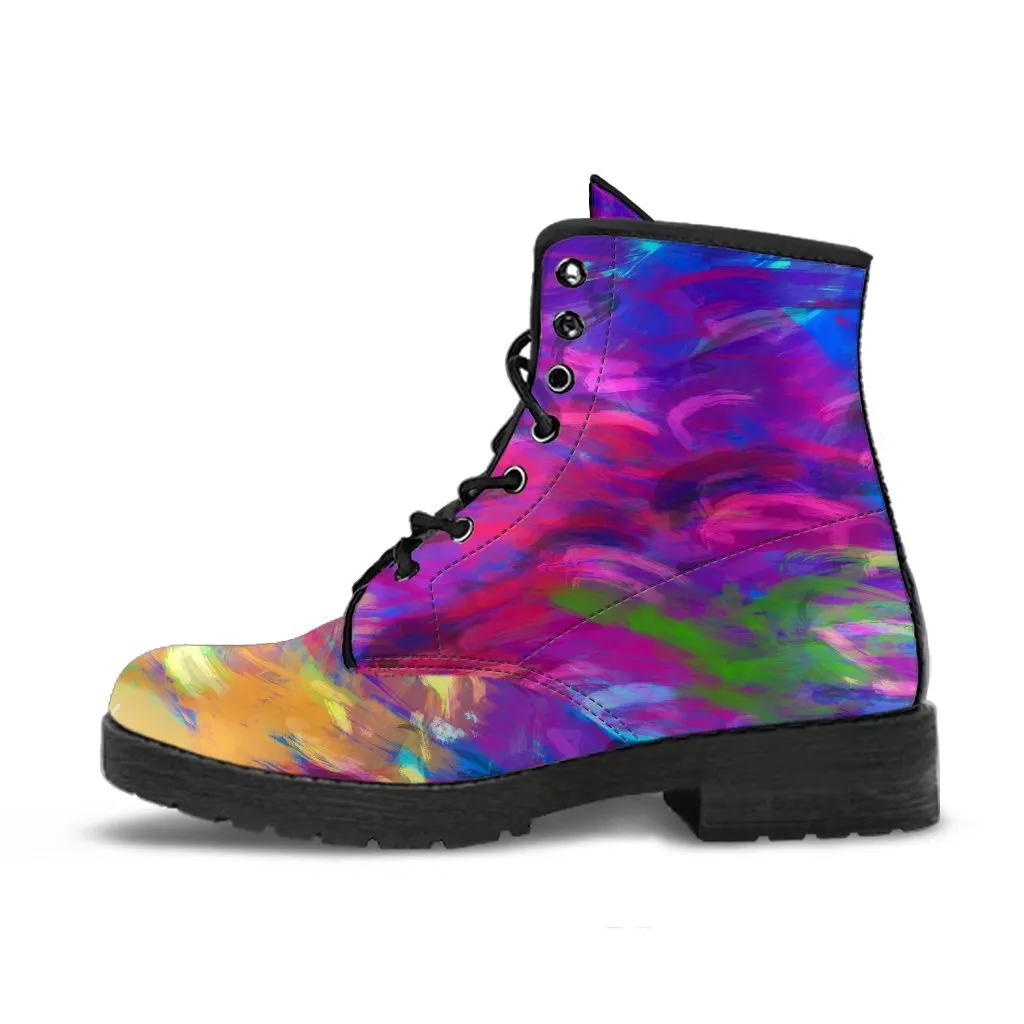 Combat Boots - Artist's Shoes | Handmade Lace Up Boots, Vegan Leather Lace Up Boots, 90s Boots, 2000s Boots, Hipster Boots
