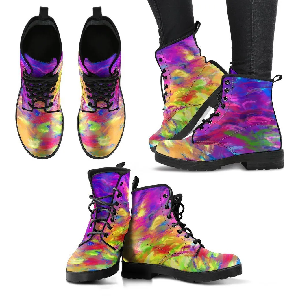 Combat Boots - Artist's Shoes | Handmade Lace Up Boots, Vegan Leather Lace Up Boots, 90s Boots, 2000s Boots, Hipster Boots