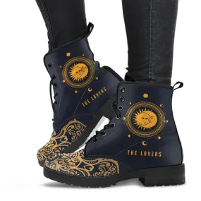Combat Boots - The Lovers | Vegan Leather Lace Up Boots Women, Handmade Lace Up Boots, Women's Boots, Custom Shoes
