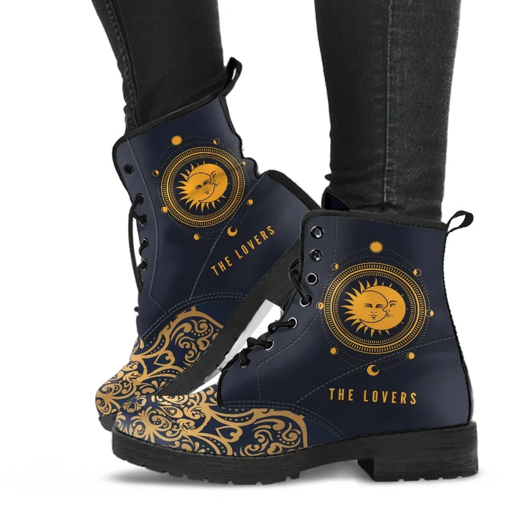 Combat Boots - The Lovers | Vegan Leather Lace Up Boots Women, Handmade Lace Up Boots, Women's Boots, Custom Shoes