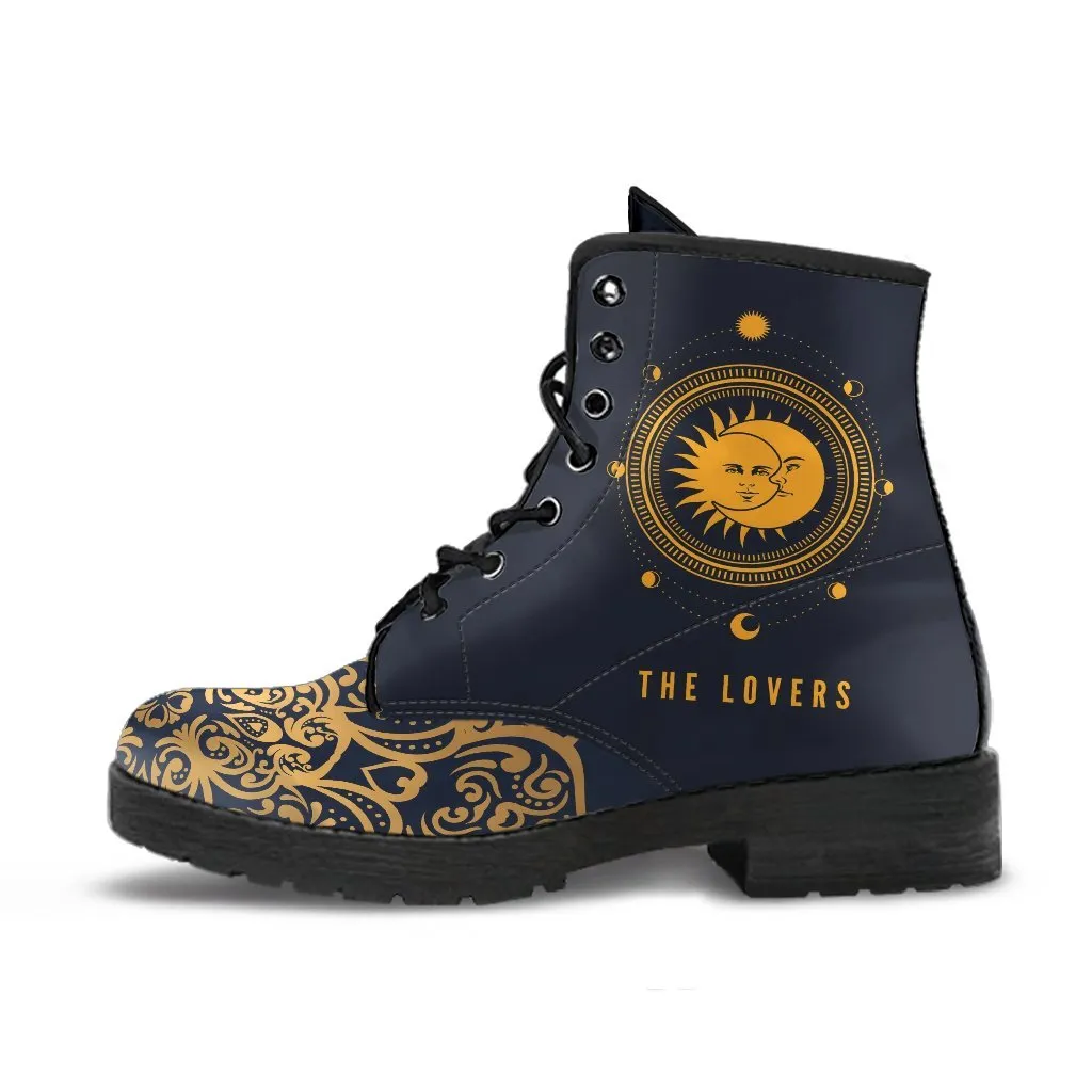 Combat Boots - The Lovers | Vegan Leather Lace Up Boots Women, Handmade Lace Up Boots, Women's Boots, Custom Shoes