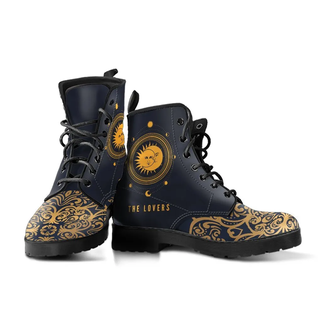 Combat Boots - The Lovers | Vegan Leather Lace Up Boots Women, Handmade Lace Up Boots, Women's Boots, Custom Shoes
