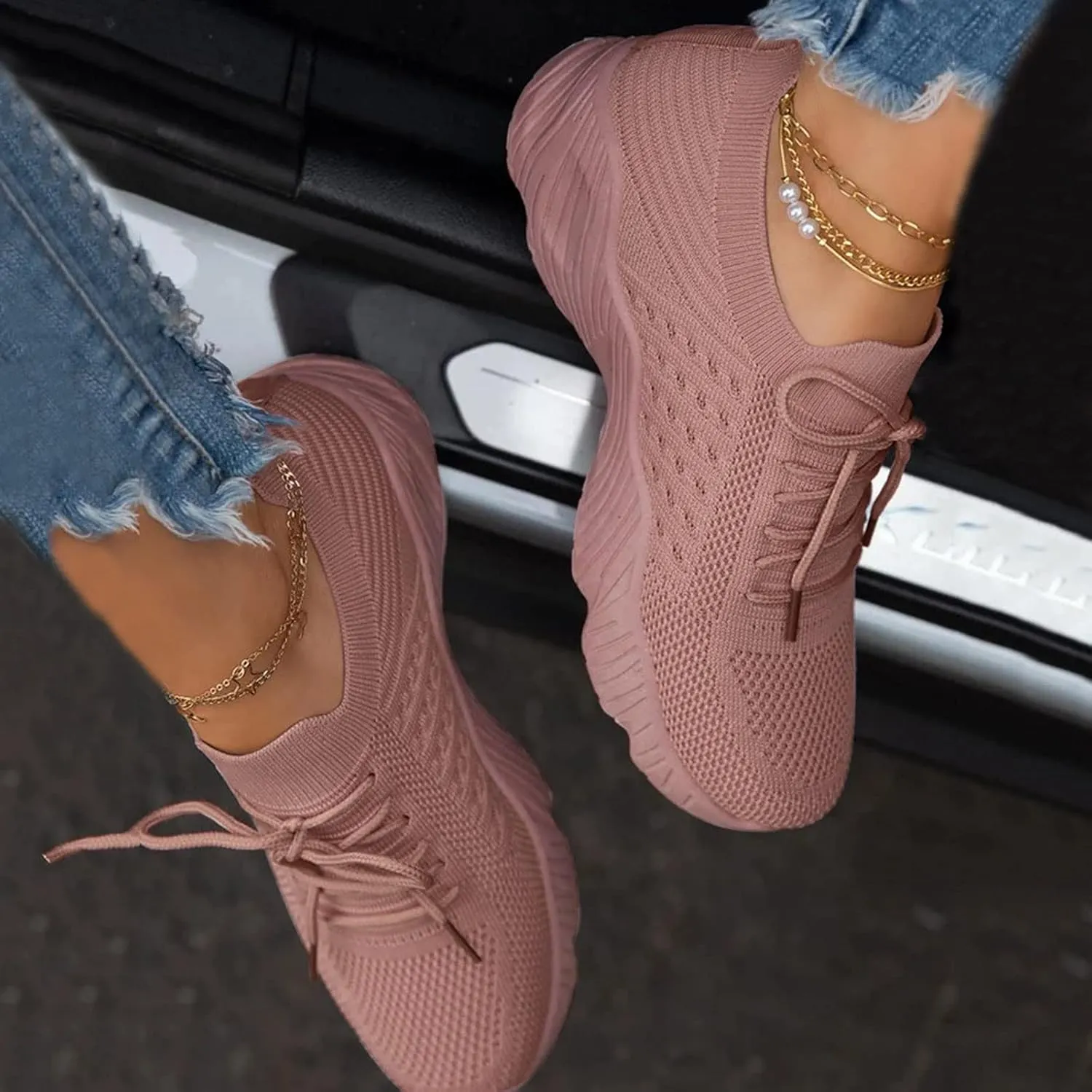 Comfortable Orthopedic Shoes for Women, Casual Sports Women Wide Width Breathable Walking Comfortable Slip on Sneakers, Non Slip Lightweight Shoes Arch Support Sneakers