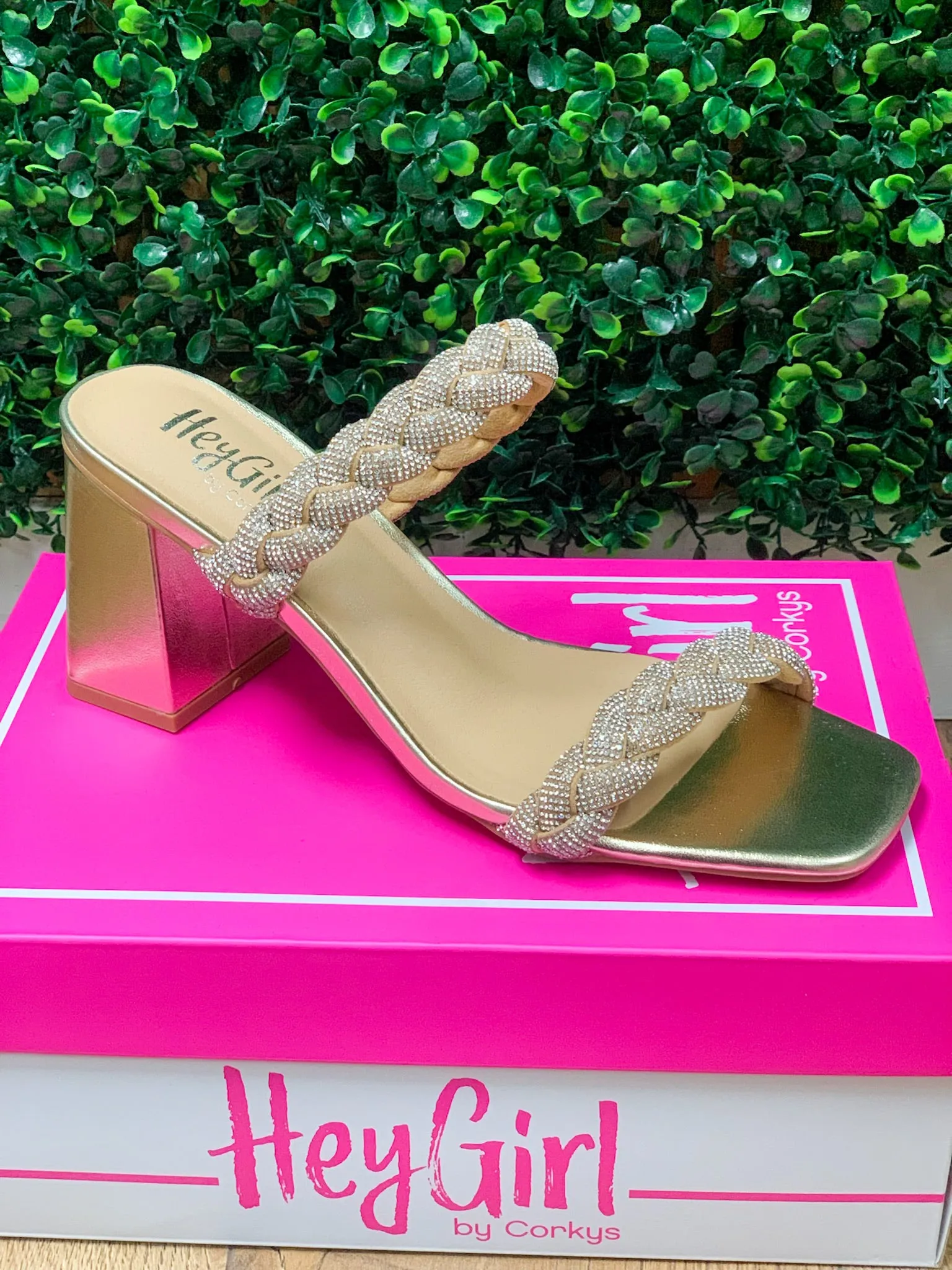 Corkys French Kiss Gold Chunky Heels