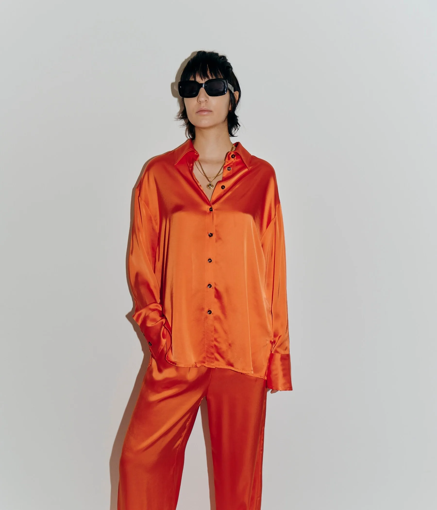 Jenka Shirt - Mandarin Red