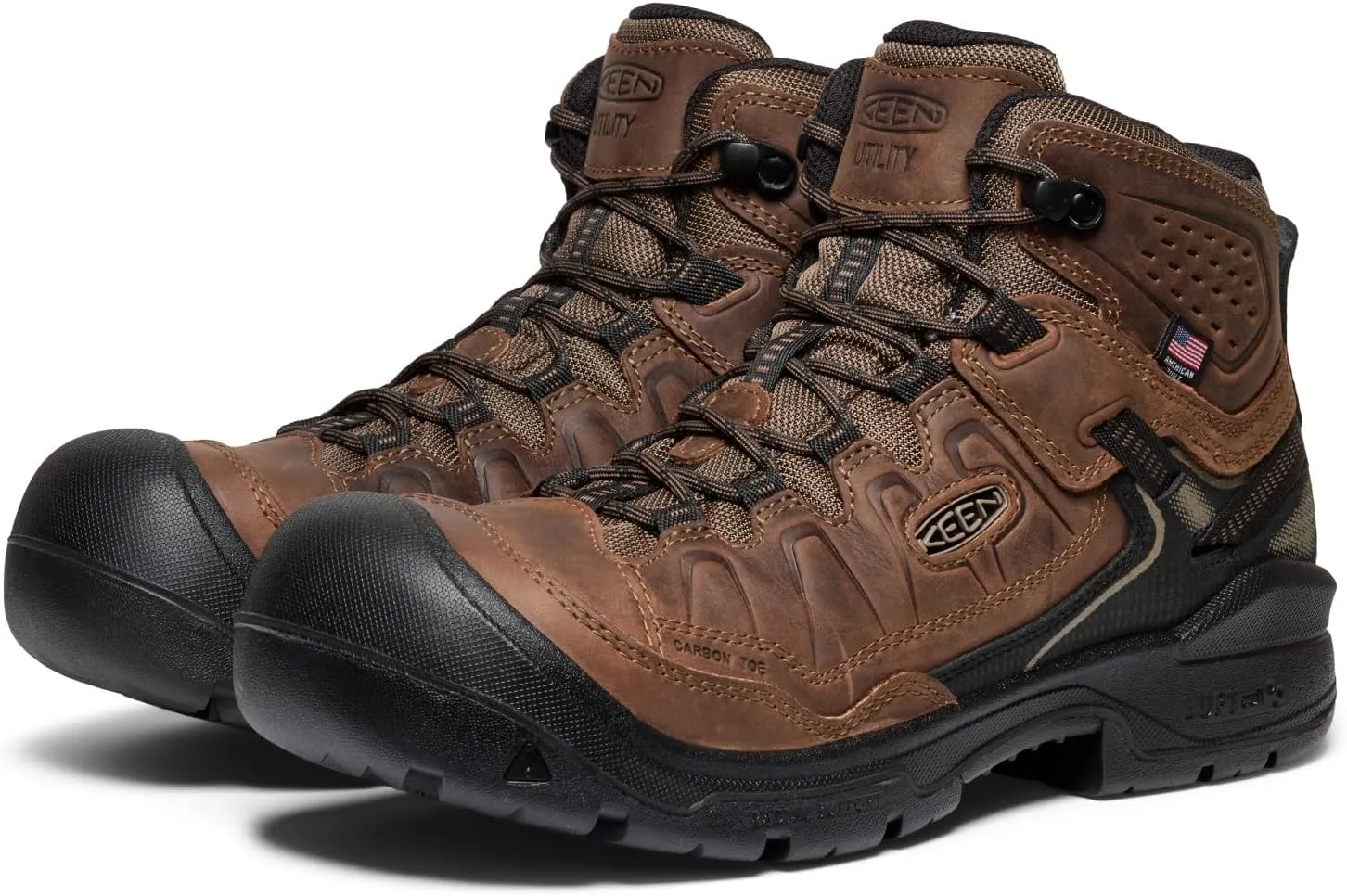 KEEN Utility Men's Targhee 4 Mid Height Composite Toe American Built Waterproof Durable Construction Work Boots