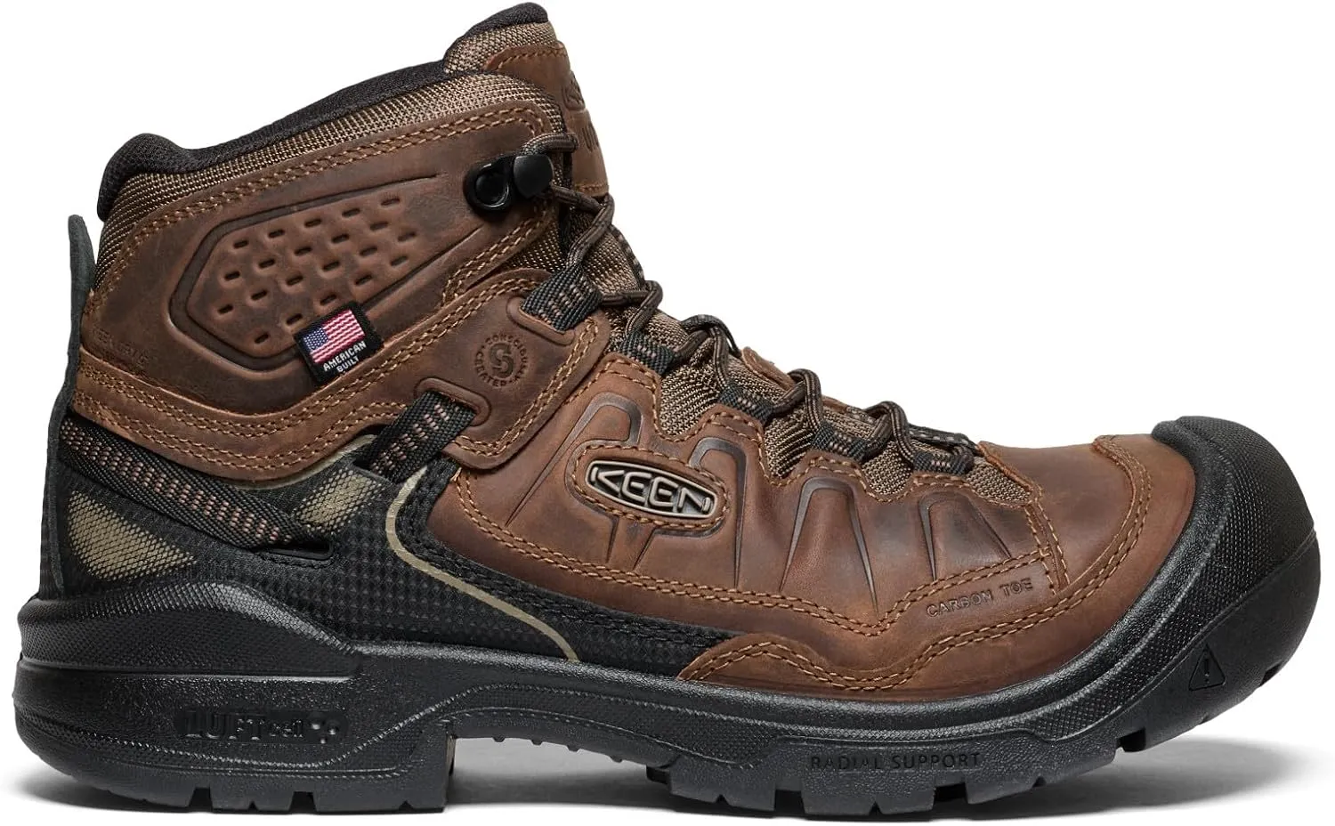 KEEN Utility Men's Targhee 4 Mid Height Composite Toe American Built Waterproof Durable Construction Work Boots