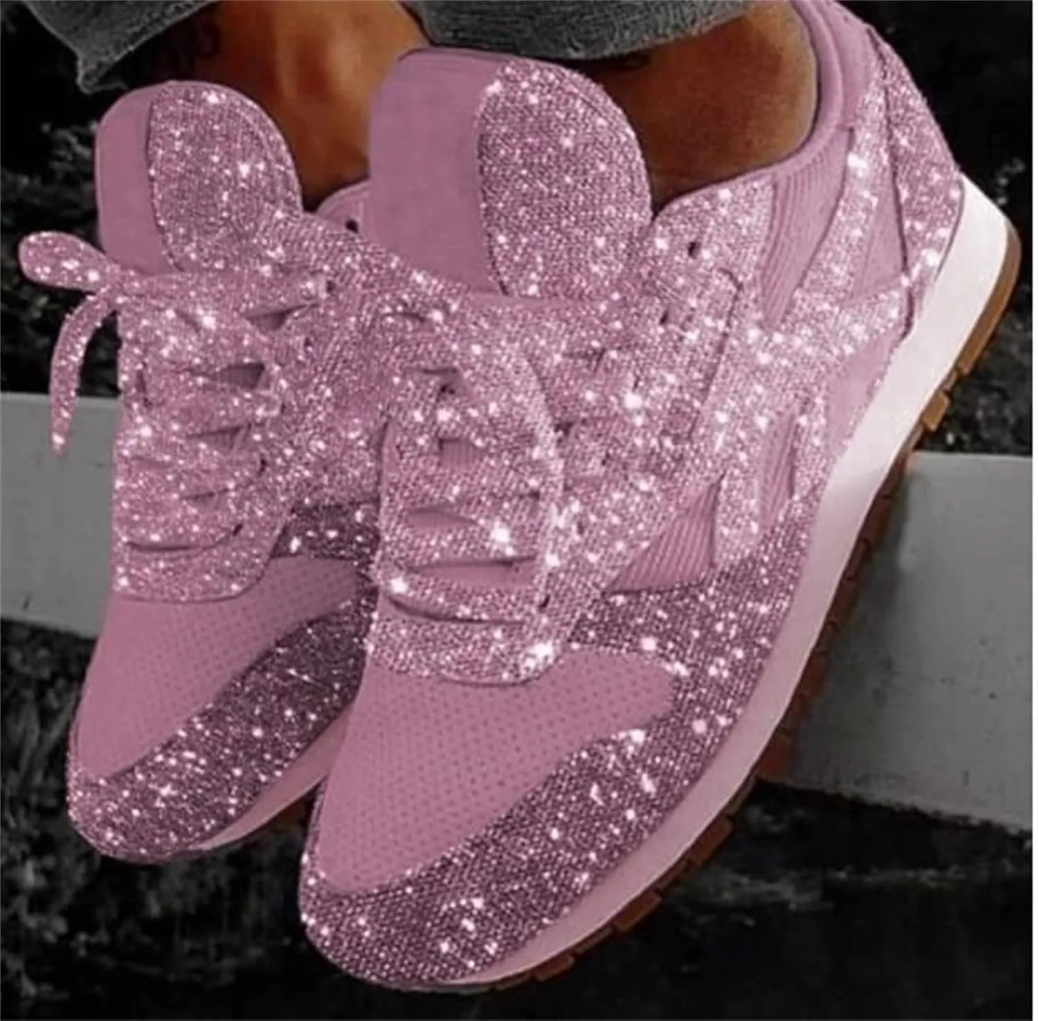 Ladmiple Shoes For Women Sneakers Trendy Low Top Lace Up Casual Fashion Lightweight Comfortable Walking Flats Loafers