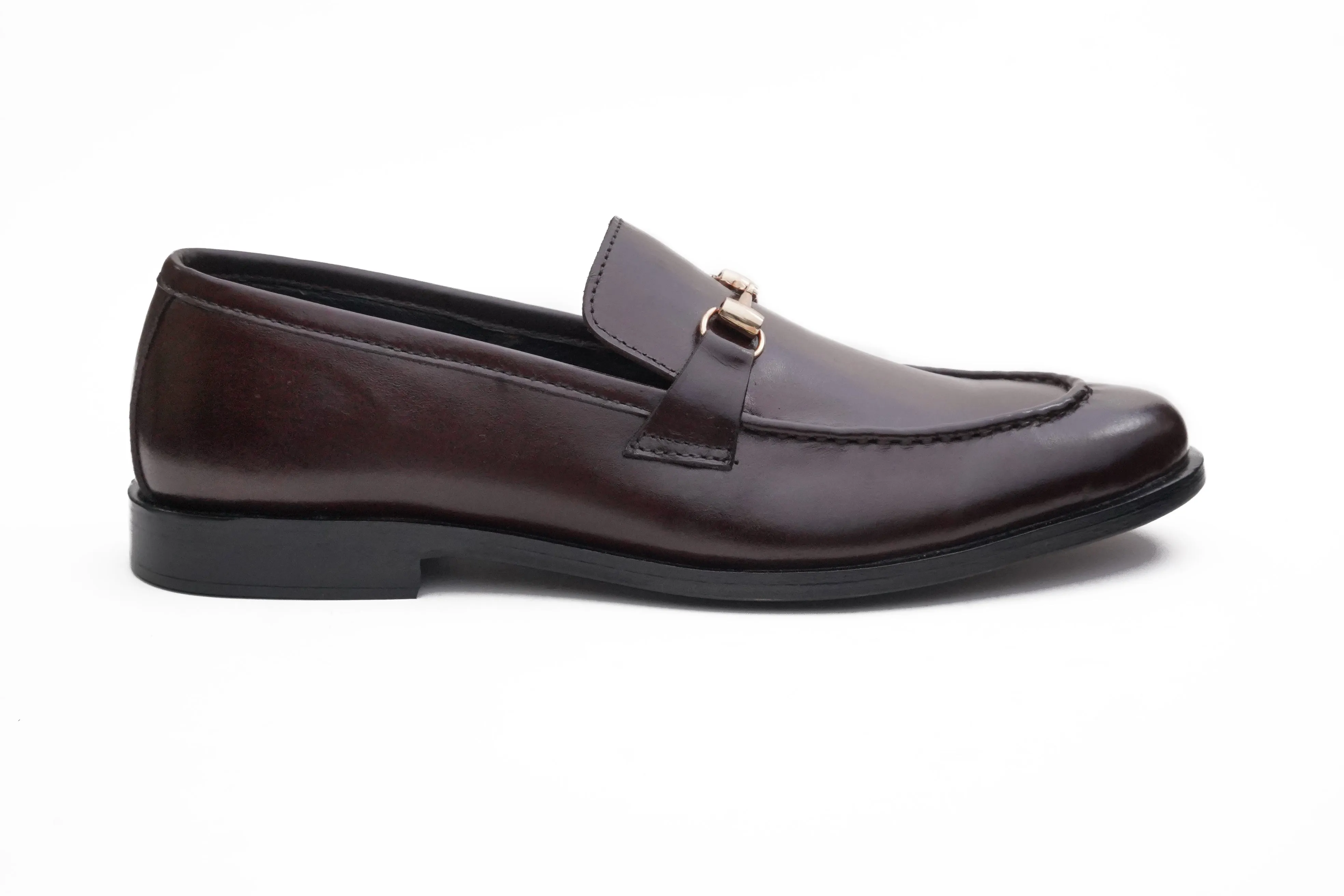 Leather Horsebit Brown Loafer DH-0502