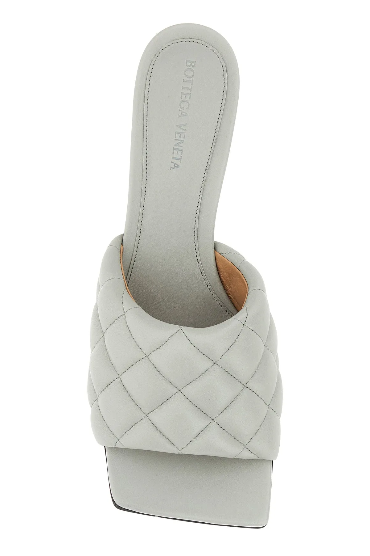 Light grey nappa leather Padded sandals