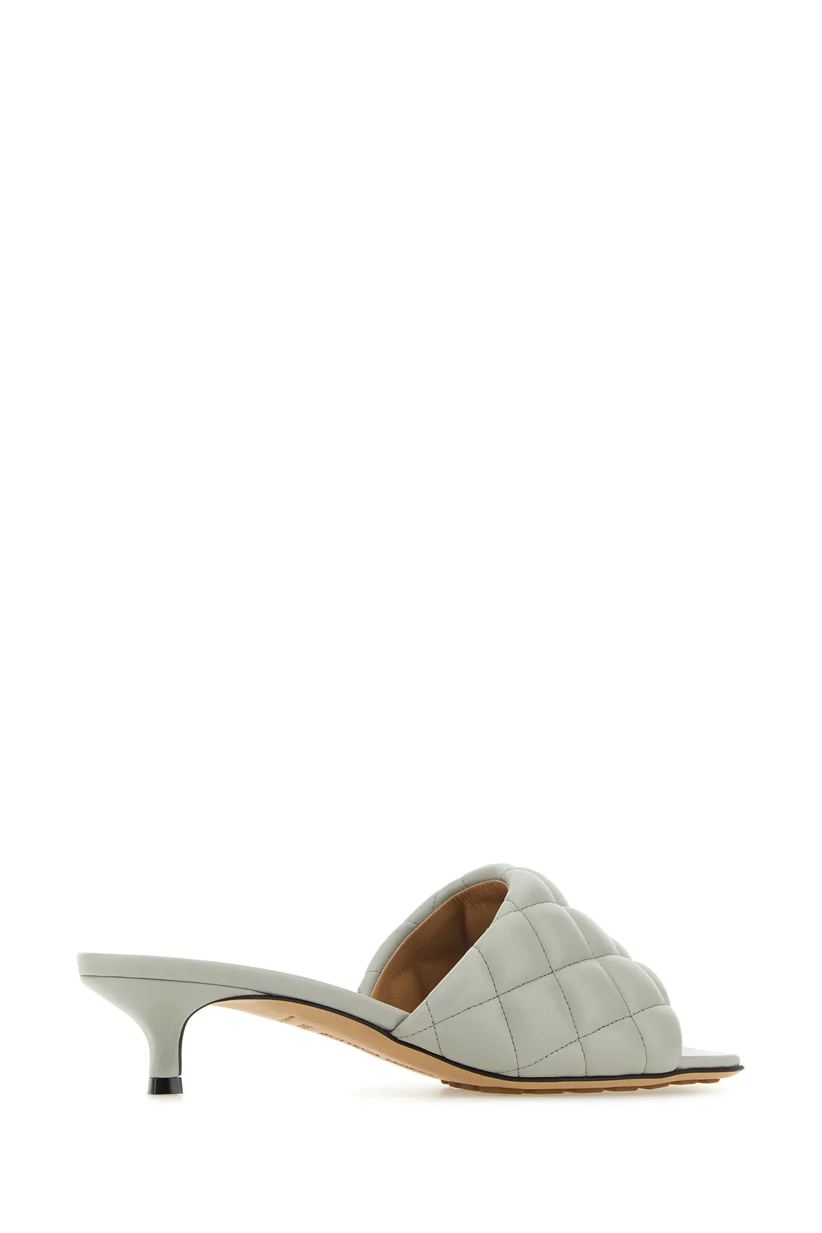 Light grey nappa leather Padded sandals
