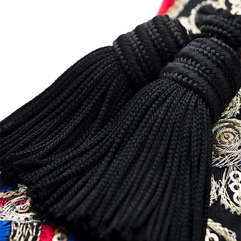 Mens Embroidered Loafers with Tassels