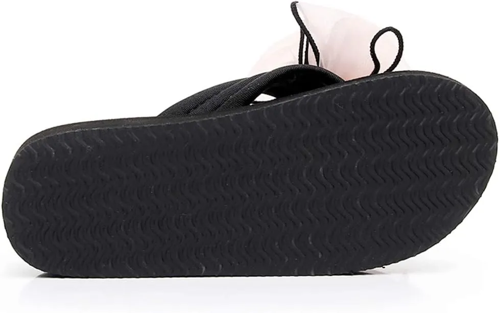 MIOKE Women's Bohemian Bowknot Flipflops Sandals Fashion Comfy Nonslip Platform Summer Beach Thong Sandal