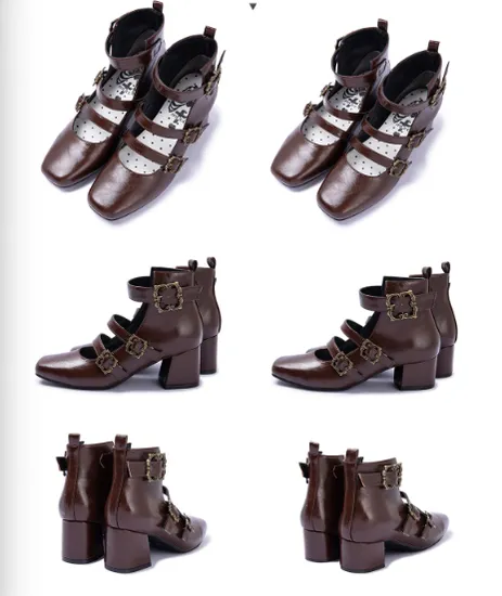 MODO~Vintage Elegant Lolita Three-buckle Mary Janes Shining Shoes