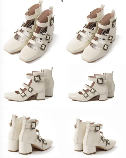 MODO~Vintage Elegant Lolita Three-buckle Mary Janes Shining Shoes