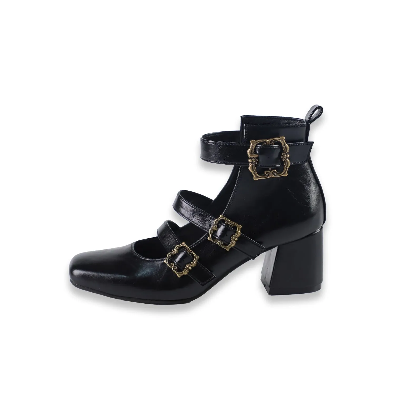 MODO~Vintage Elegant Lolita Three-buckle Mary Janes Shining Shoes