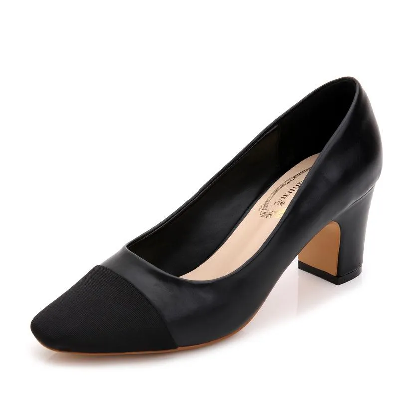 Nude Block Heels Spring High Heels