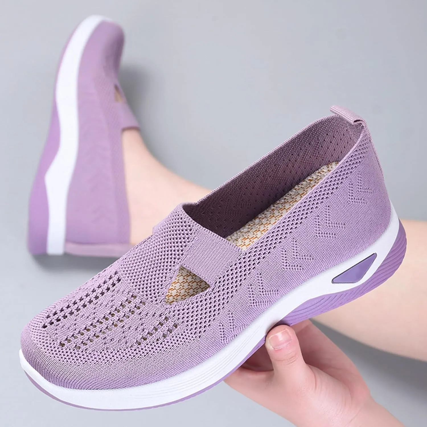 Orthopedic Casual Walking Shoes for Women Slip On Sneakers with Arch Support Comfortable Loafers Plantar Fasciitis Relief Foot Pain Diabetic