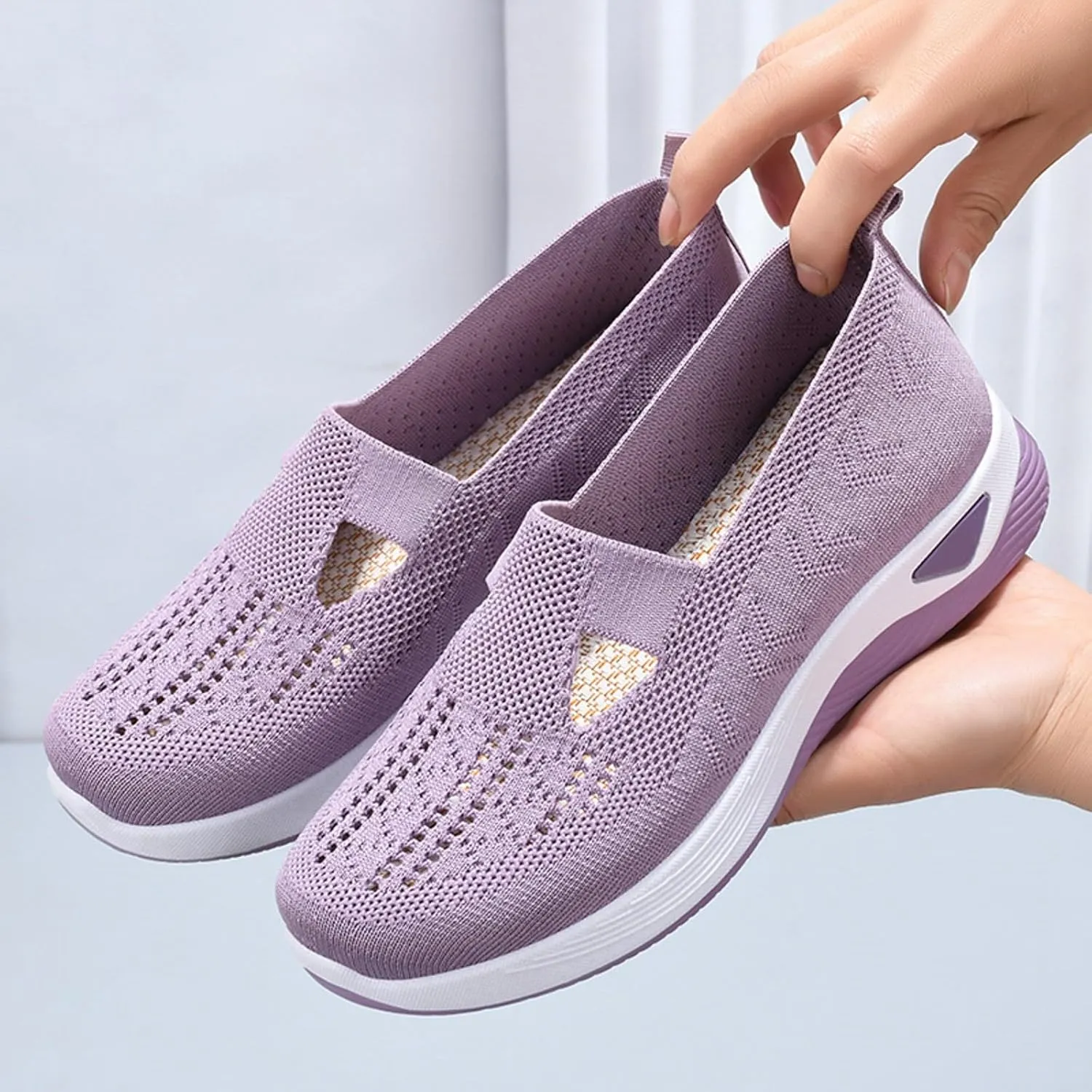 Orthopedic Casual Walking Shoes for Women Slip On Sneakers with Arch Support Comfortable Loafers Plantar Fasciitis Relief Foot Pain Diabetic