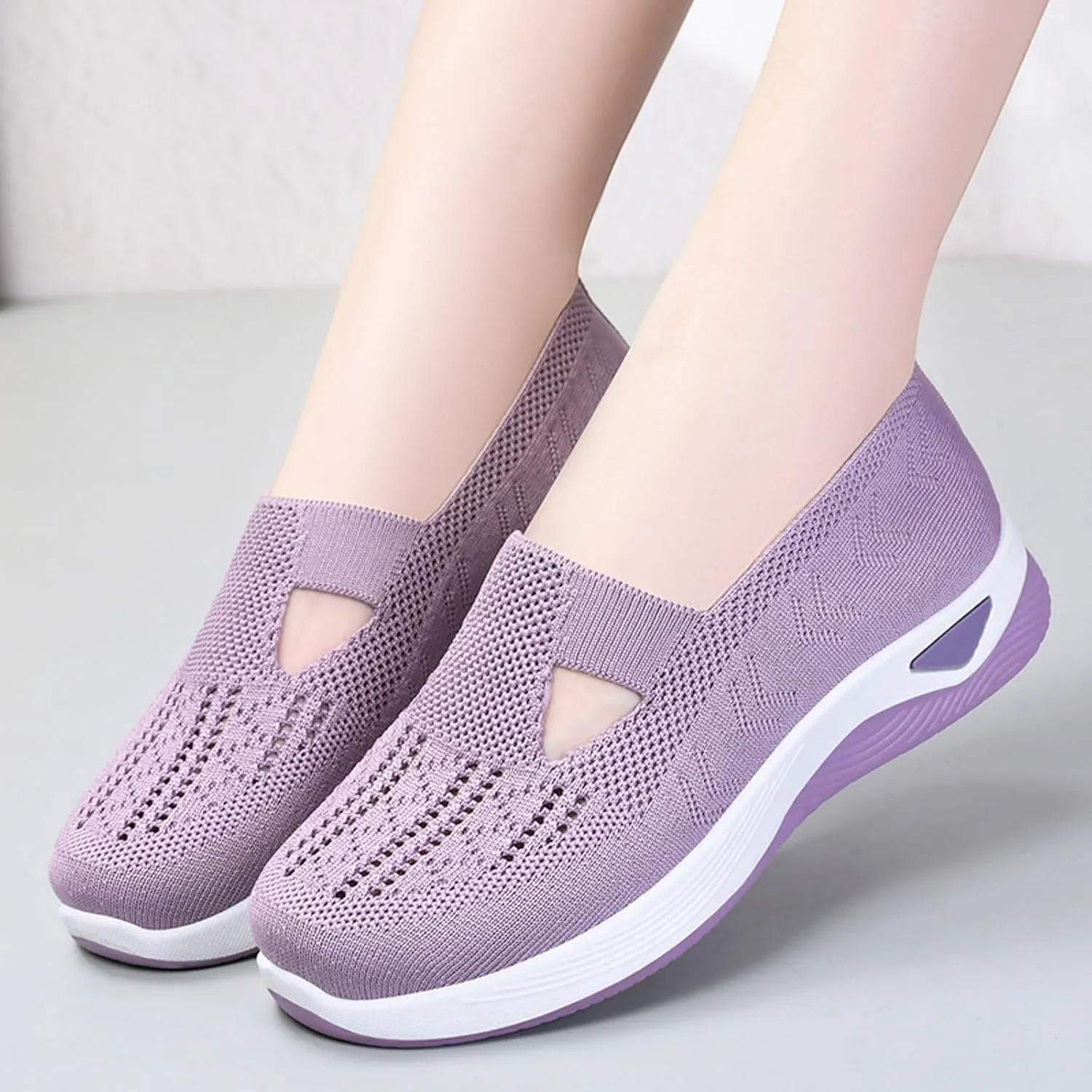 Orthopedic Casual Walking Shoes for Women Slip On Sneakers with Arch Support Comfortable Loafers Plantar Fasciitis Relief Foot Pain Diabetic