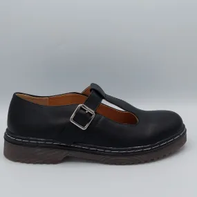 PAPRIKA WOMEN'S BLACK MARY JANE VINTAGE CHUNKY SCHOOL WORK BUCKLED SHOES