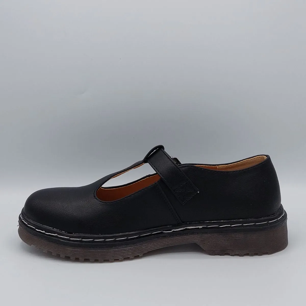 PAPRIKA WOMEN'S BLACK MARY JANE VINTAGE CHUNKY SCHOOL WORK BUCKLED SHOES