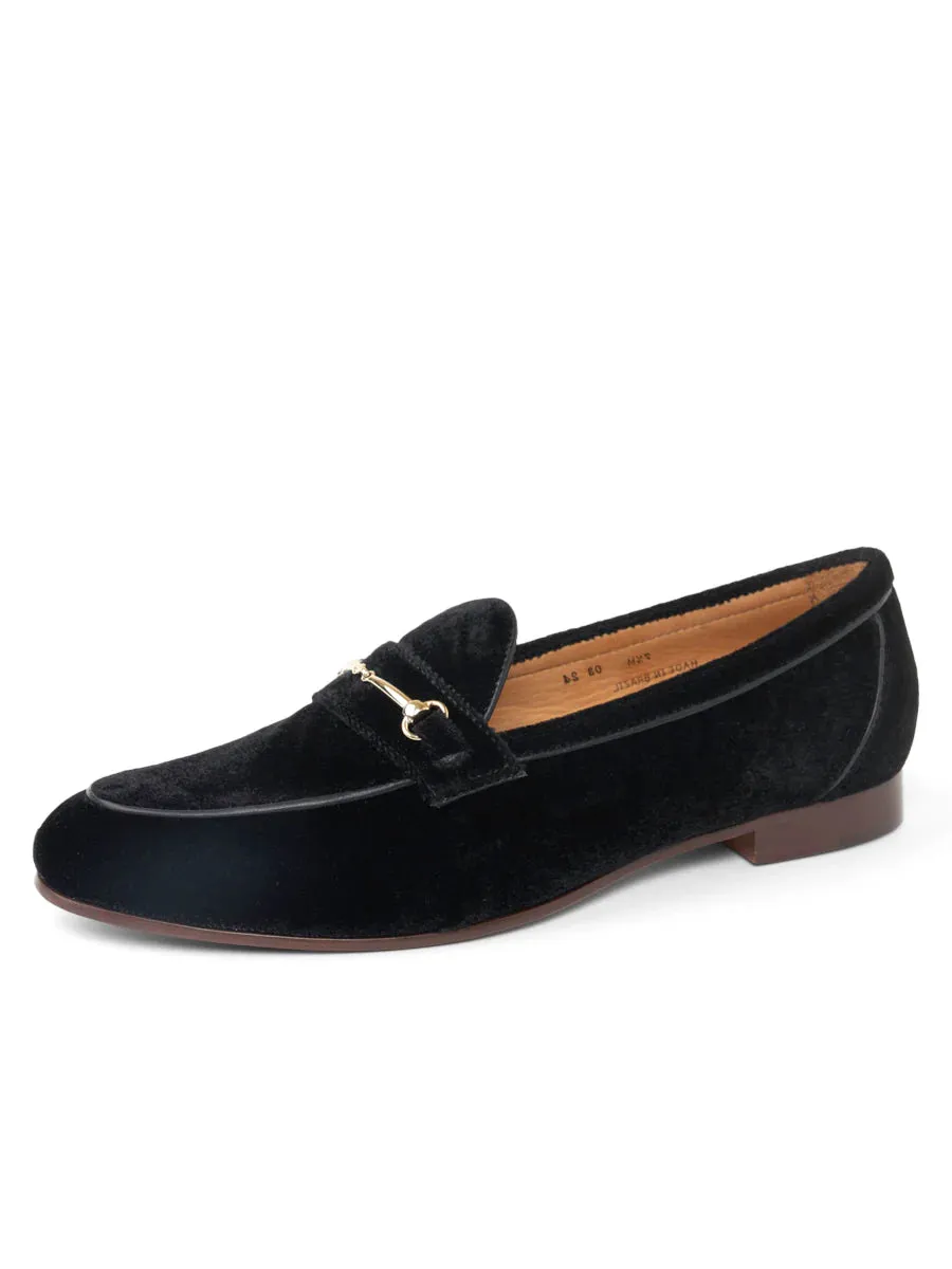 Patricia Green Chloe Horsebit Belgian Loafer BlackVelvet | Designs by Lillie