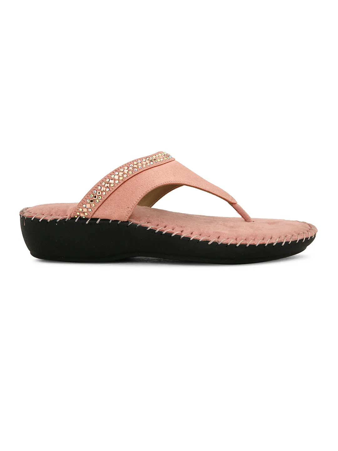 Pelle Albero Women's Rose Gold Satin upper Slip-On Flat Slipper