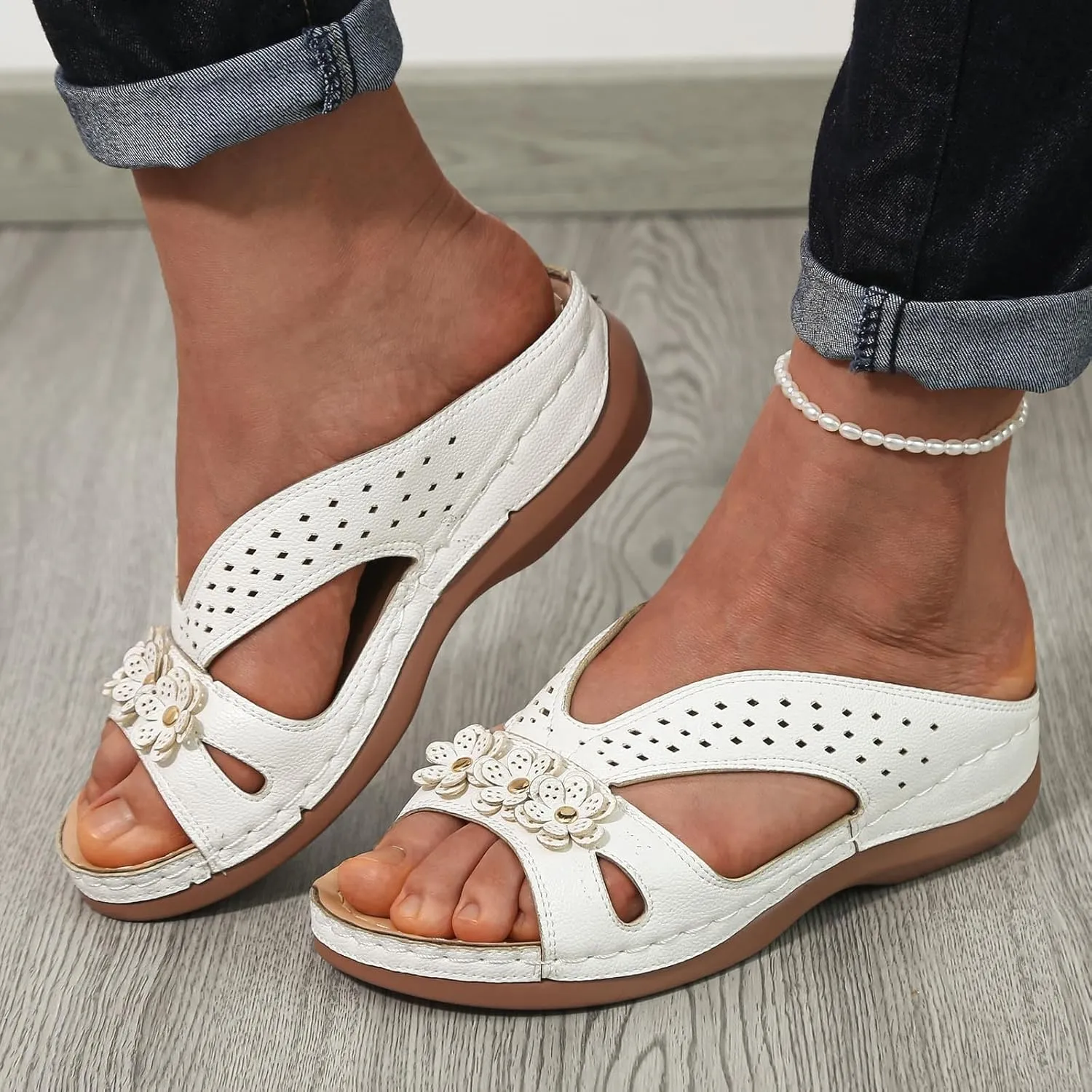 Platform Flip Flops for Women,Orthopedic Sandals for Women Arch Support Walking Sandals Women Dressy Comfortable Slip-On Slippers Summer Casual Slide Wedges Ladies Lightweight Beach Thong Sandals