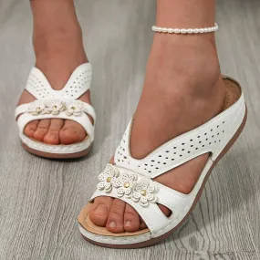 Platform Flip Flops for Women,Orthopedic Sandals for Women Arch Support Walking Sandals Women Dressy Comfortable Slip-On Slippers Summer Casual Slide Wedges Ladies Lightweight Beach Thong Sandals