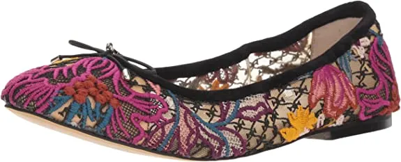 Sam Edelman Felicia Bright Multi Slip On Rounded Closed Toe Flexible Ballet Flat
