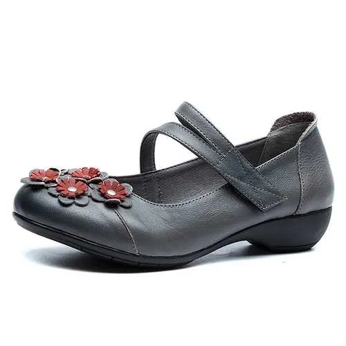SOCOFY Handmade Soft Sole Leather Flat Loafers