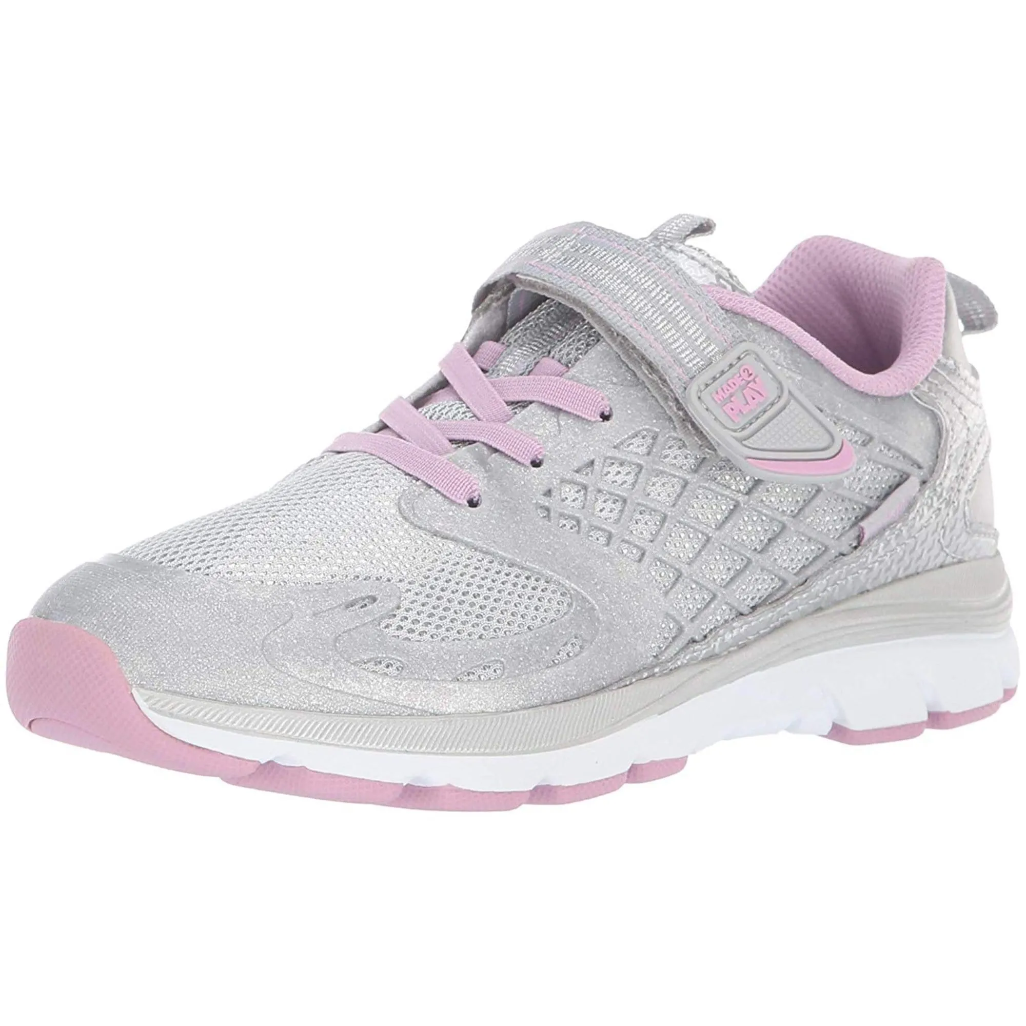 Stride Rite Kids M2P Cannan Sneakers- Silver/Mauve