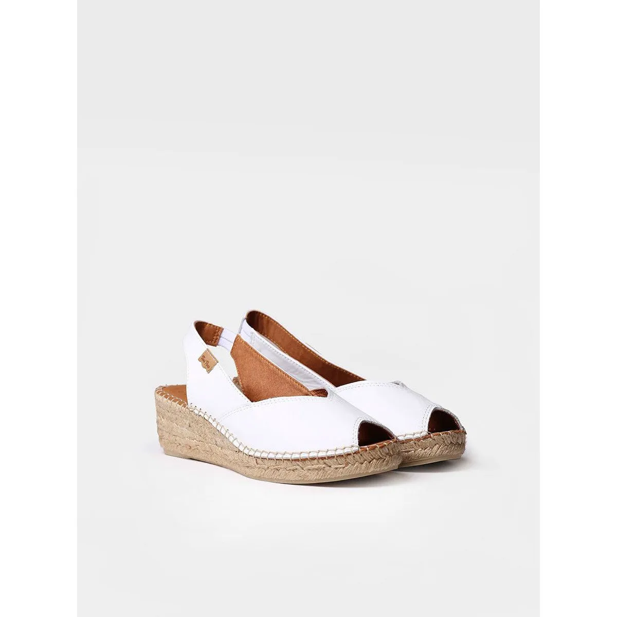 Toni Pons Bernia-P Ladies  Spanish White Leather Pull On Sandals