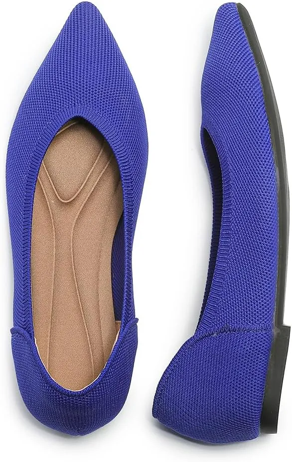 Touchmosees Women's Pointed-Toe Ballet Flats Classic Slip-On Breathable Dress Flats