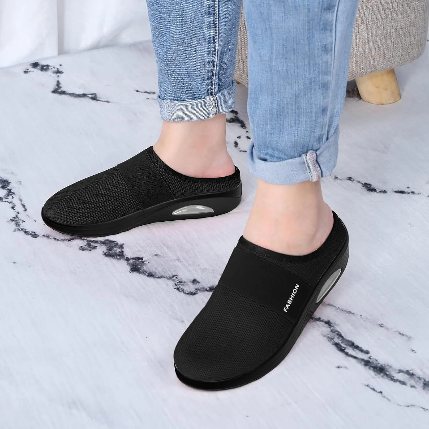 Women's Backless Slip on Mesh Sneakers Shoes Running Shoes for Men Casual Casual Shoes Fashion Sneakers 2025 Platform Tennis Shoe White Loafers