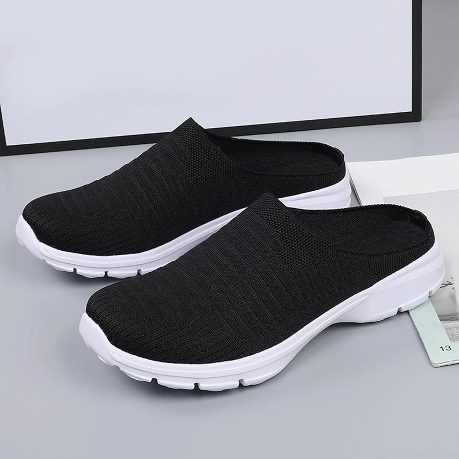 Women's Backless Slip on Mesh Sneakers Shoes Running Shoes for Men High Top Women's Shoes Casual Women Shoes Sneakers Red Tennis Shoe Loafers Dress Shoe