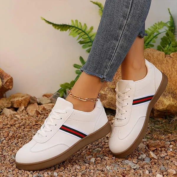 Women's Casual Comfortable Flat Lace-Up Shoes 84357176C