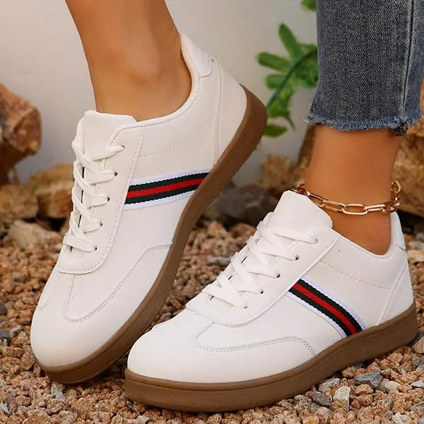 Women's Casual Comfortable Flat Lace-Up Shoes 84357176C